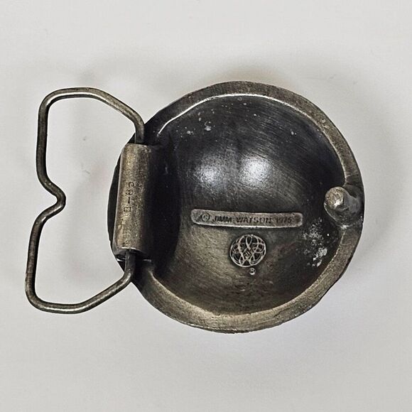 Vtg‎ Tennis Round Textured Dome Ball Belt Buckle 1970s Metal Jimm Watson Sports - Picture 3 of 9